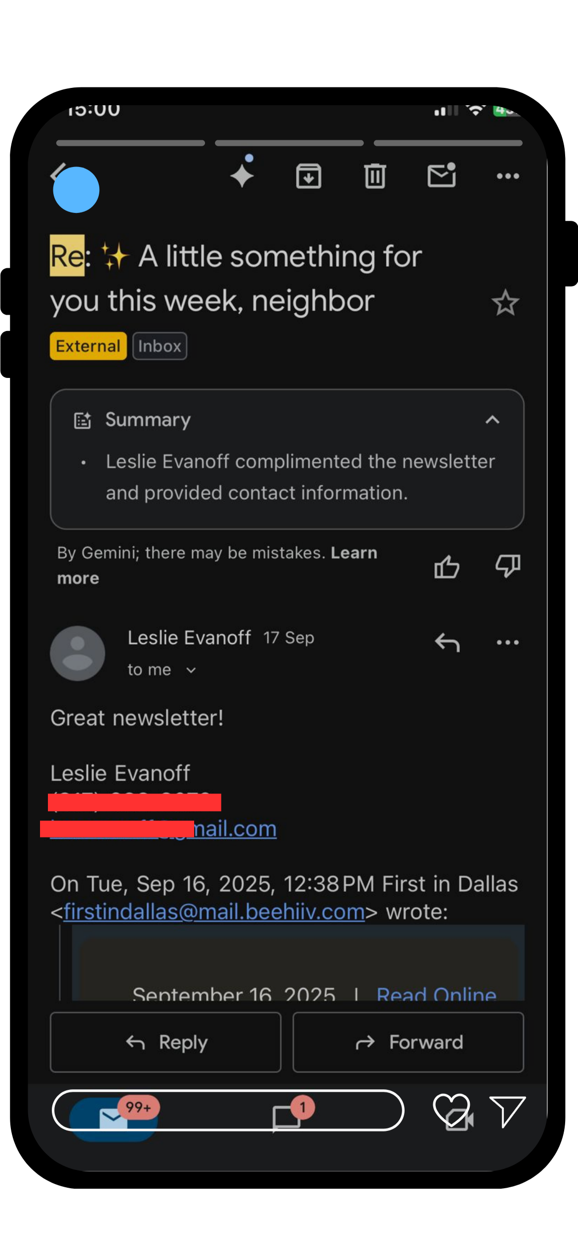 Dallas local sharing feedback